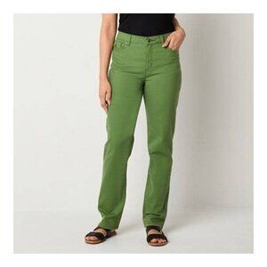 Gloria Vanderbilt Women's Amanda Ultralight Straight-Leg Jeans Green Size 12